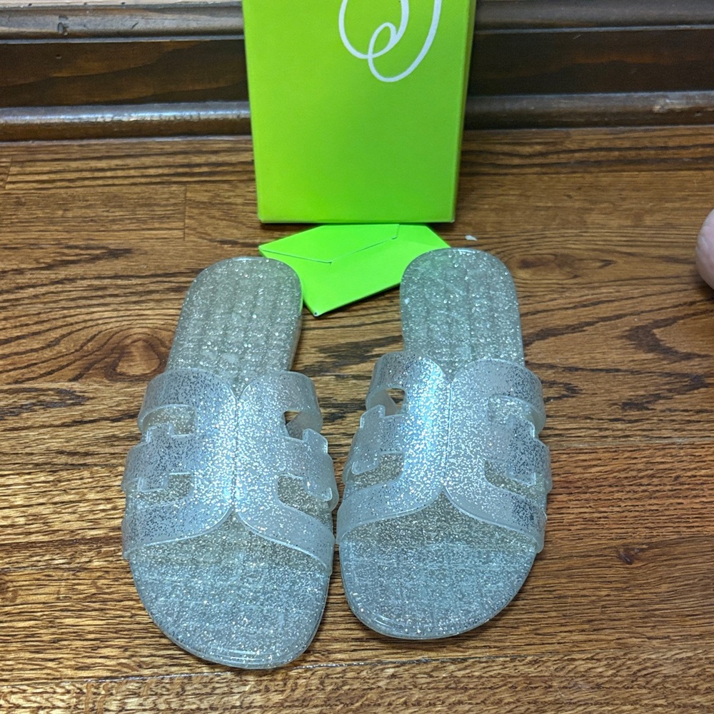 Sam Edelman Silver Glitter Sandals